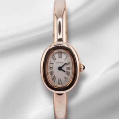 Cartier Baignoire Mini 18.7mm 18K RGold Silver Dial Ladies Bangle Watch WGBA0051