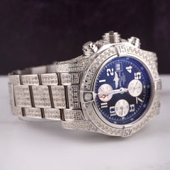 Breitling Avenger ll 43mm Chrono Black Dial 12ct Mens Steel Auto Watch A13381