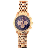 IceTime 40mm Men's Rose Gold Steel Watch Iced 0.10ct Diamonds Blue Dial Mk321