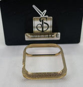 Custom Yellow Plated 1.0ct Genuine Diamonds Bezel/Case For Apple Watch 44mm