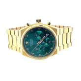 IceTime Maximus 41mm Men Yellow Gold Steel Watch Green Dial Iced 0.10ct Diamonds