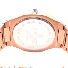 IceTime ALPHA Rose 42mm Men's Rose Gold Steel Watch Iced 0.10ct Diamonds