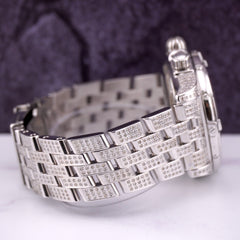 Breitling Chronomat 43mm Chronograph Blue Dial 7ct Mens Steel Auto Watch A13356