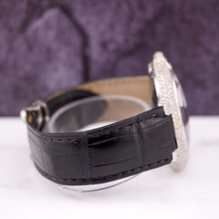 Cartier Ballon Bleu 42mm Iced 4ct Diamonds Steel Mens Watch Roman Auto 3765