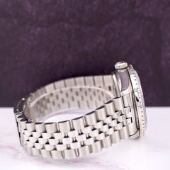 Rolex Men's Datejust 36mm Jubilee Steel Watch ICED 2.50ct Diamonds Black Dial