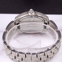 Cartier Roadster 33mm Ladies Watch Custom Iced Out 5ct Genuine Diamonds 2675