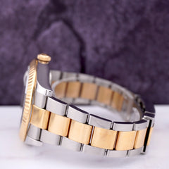 Rolex Men's Datejust 41mm 18k Gold & Steel Oyster White Index Dial Watch 116333