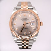 Rolex Datejust 41mm Jubilee Pink Diamond Dial ROSE Gold Fluted Jubilee 126331