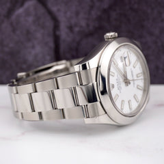 Rolex Mens 41mm Oyster Datejust II White Stick Dial Auto Steel Watch Ref 116300