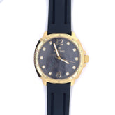 IceTime 42mm Men's Yellow Gold Steel Watch Iced 0.10ct Diamonds Black Dial AB712