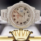Rolex Datejust 36mm Men's Watch Steel ICED 18ct Diamonds Oyster Roman 116200