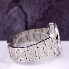 Rolex 36mm Oyster Perpetual 10ct Iced Out Green Dial Oyster Steel Watch 116000