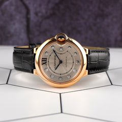 Cartier Ballon Bleu 36mm Rose Gold Diamond Ladies Watch 3003 / WE902028