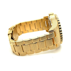 IceTime BLING Yellow 45mm Men's Yellow Gold Steel Watch Iced 0.25ct Diamonds