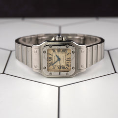 Cartier Santos Galbee 24mm Automatic Steel Silver Dial Ladies Watch 2423