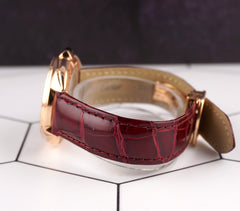 Cartier 35mm Cle 18K Rose Gold Diamond Silver Dial Automatic Ladies Watch 3950