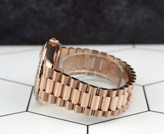 Rolex 40mm President Day-Date 18K Rose Gold Baguette Diamond Men Watch 228345RBR