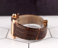 Cartier 31mm Tank Americaine XL Rose Gold Silver Dial Automatic Mens Watch 2927