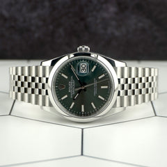Rolex Datejust 36mm Mint Green Dial Smooth Steel Jubilee Men's Watch 126200