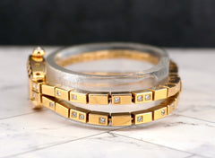 Cartier 27mm Lanières Tonneau 18K Yellow Gold Diamond Ladies Watch 2563