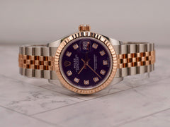 Rolex Datejust 28mm Lady Aubergine Dial Stainless Steel & Rose Gold 279171