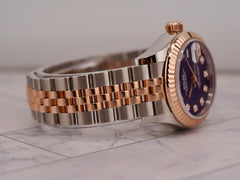 Rolex Datejust 28mm Lady Aubergine Dial Stainless Steel & Rose Gold 279171