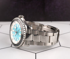Breitling 44mm Superocean Turquoise Dial Automatic Steel Mens Watch A17376