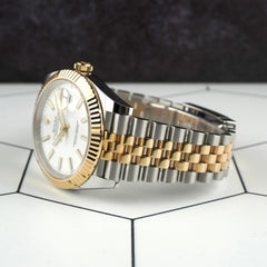 Rolex Datejust 41mm 18K YG / Steel White Dial Jubilee Men's Watch 126333