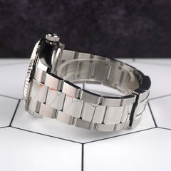 Rolex Sky-Dweller 42mm 18k White Gold Bezel Black Dial Steel Oyster Watch 326934