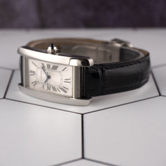 Cartier Tank Americaine 22.6mm Silver Dial Steel Ladies Watch 4275 Papers