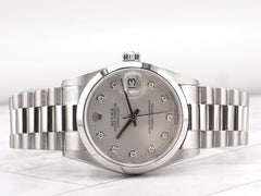 Rolex 31mm Datejust Diamond Dial President Band Platinum Ladies Watch 68246