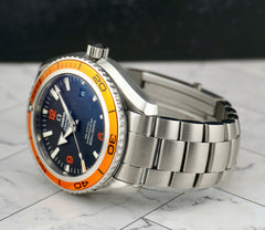 Omega 42mm Seamaster Planet Ocean Orange Bezel Steel Men's Watch 2208.50