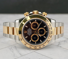 Rolex 40mm Daytona Steel 18K Yellow Gold Black Dial Men's Watch 126503