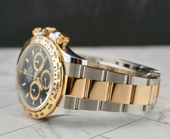 Rolex 40mm Daytona Steel 18K Yellow Gold Black Dial Men's Watch 126503