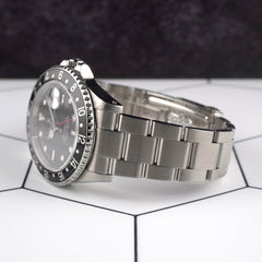 Rolex GMT Master II 40mm Black Bezel Steel Black Dial Mens Watch 16710 Papers