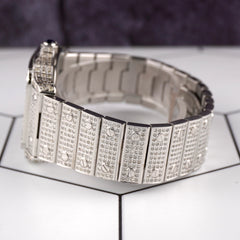 Cartier Santos 32mm Ladies Watch Iced 10ct White Diamonds Ref 2823