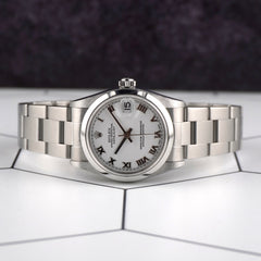 Rolex Datejust 31mm White Dial Oyster Band Steel Ladies Watch 78240 Papers
