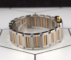 Cartier Tank Francaise 20mm Quartz Ladies 18k Gold & Steel Watch White Dial 2384