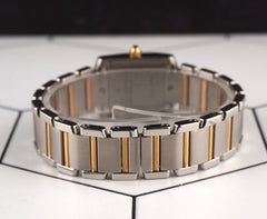 Cartier Tank Francaise 20mm Quartz Ladies 18k Gold & Steel Watch White Dial 2384