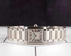 Cartier 20mm Tank Francaise Small Silver Dial Steel Ladies Watch Ref 2300