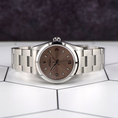 Rolex Oyster Perpetual 31mm Salmon Dial Steel Ladies Watch 77080 Papers