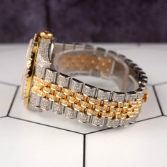 Rolex Datejust 36mm 18k 2-Tone Gold Diamond Dial Watch Iced 11ct Diamonds