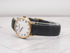 Audemars Piguet Banque 24mm Yellow Gold White Dial Leather Watch BA.77120.0.002