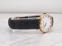 Audemars Piguet Banque 24mm Yellow Gold White Dial Leather Watch BA.77120.0.002