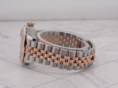 Rolex Datejust Lady 28mm SS & RG Chocolate Dial Fluted Jubilee Watch 279171