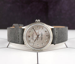 Rolex 34mm Oyster Perpetual Stainless Steel Watch 1.5ct Diamond MOP Dial 1005