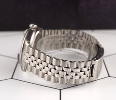 Rolex 36mm Datejust Mens Steel Smooth Folded Jubilee Silver Dial Watch 1600