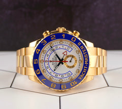 Rolex Yacht-Master II 44mm Oyster Perpetual 18k Yellow Gold White Dial 116688