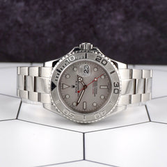 Rolex Yacht-master 40mm Steel Platinum Dial Bezel Men's Watch 16622 Papers