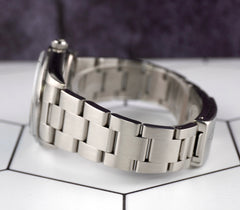 Rolex 34mm Oyster Perpetual Baby Blue Diamond Dial Engine Turned Watch 14000